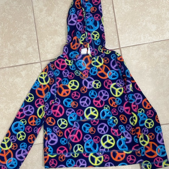 The children’s place Kids Girls Purple peace Pullover Sweater Hoodie size 7-8 - Picture 2 of 6
